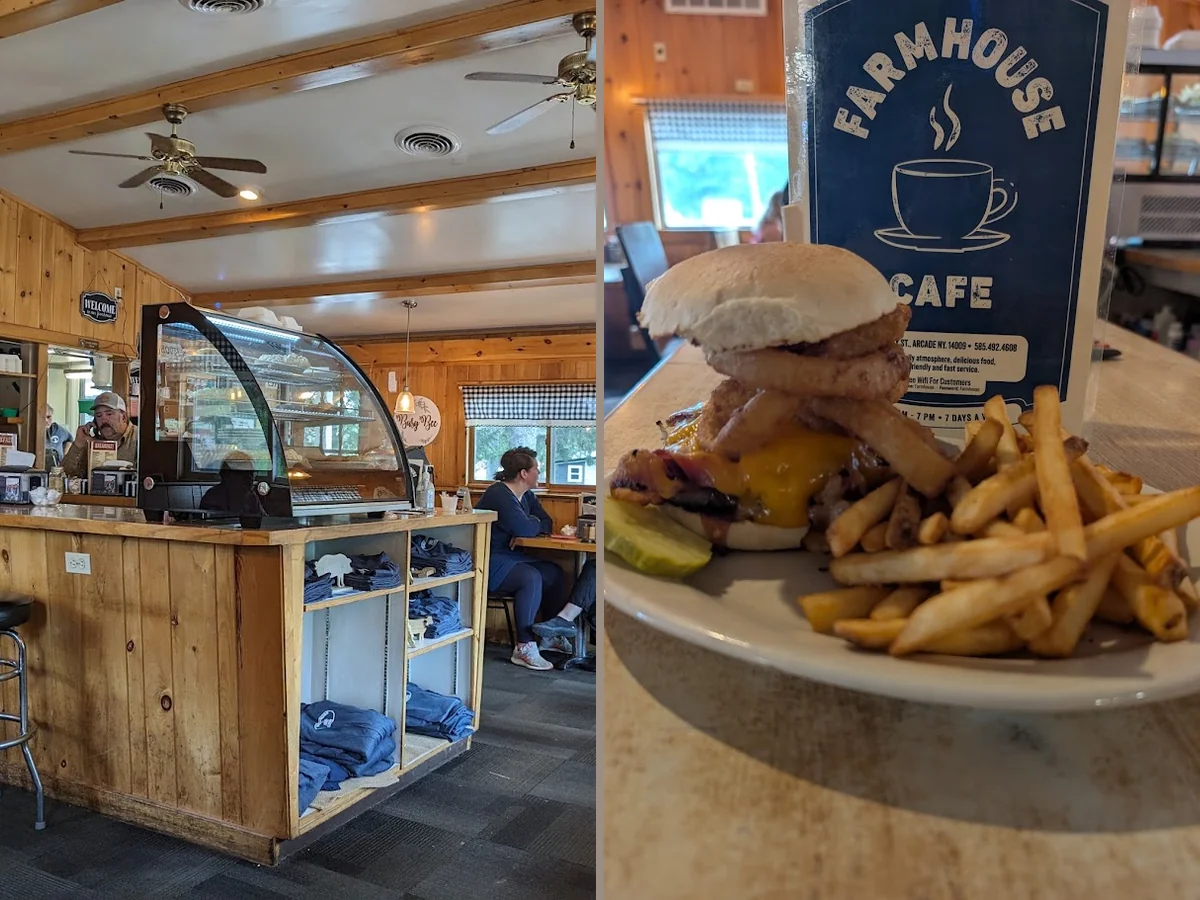 Cozy diner tables with simple seating.